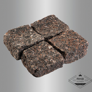 Гранитная брусчатка Дымовская, Колотая, 100х100 мм