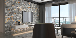 Панели под камень из натурального кварцита 3D панели RKS SLATE Кварцит Nordic Blend Country фото в интерьере (2)