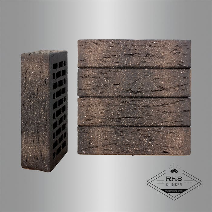 Кирпич облицовочный ЛСР, Графитовый с посыпкой, Рустик, 1НФ в Орле