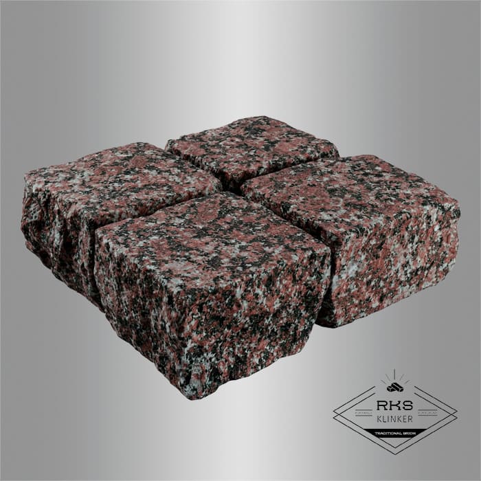 Гранитная брусчатка Гранатовый амфиболит, Колотая, 100x100 мм в Орле