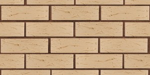 Кирпич облицовочный ЛСР, бежевый, рустик, 1 НФ на коричневом шве