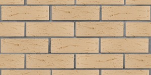 Кирпич облицовочный ЛСР, бежевый, рустик, 1 НФ на сером шве