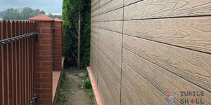 Фасадная доска ДПК Turtle Shell Thai Teak Co-Extrusion фото фасад из террасной доски ДПК (2)